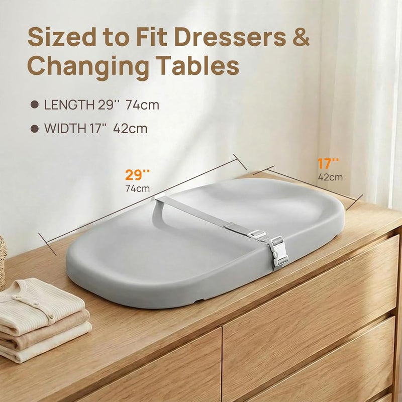 Papablic Wipeable Baby Changing Pad with Removable Safety Strap, Easy to Clean & Non-Slip Waterproof, Changing Pad for Dresser,Bed - Image 3